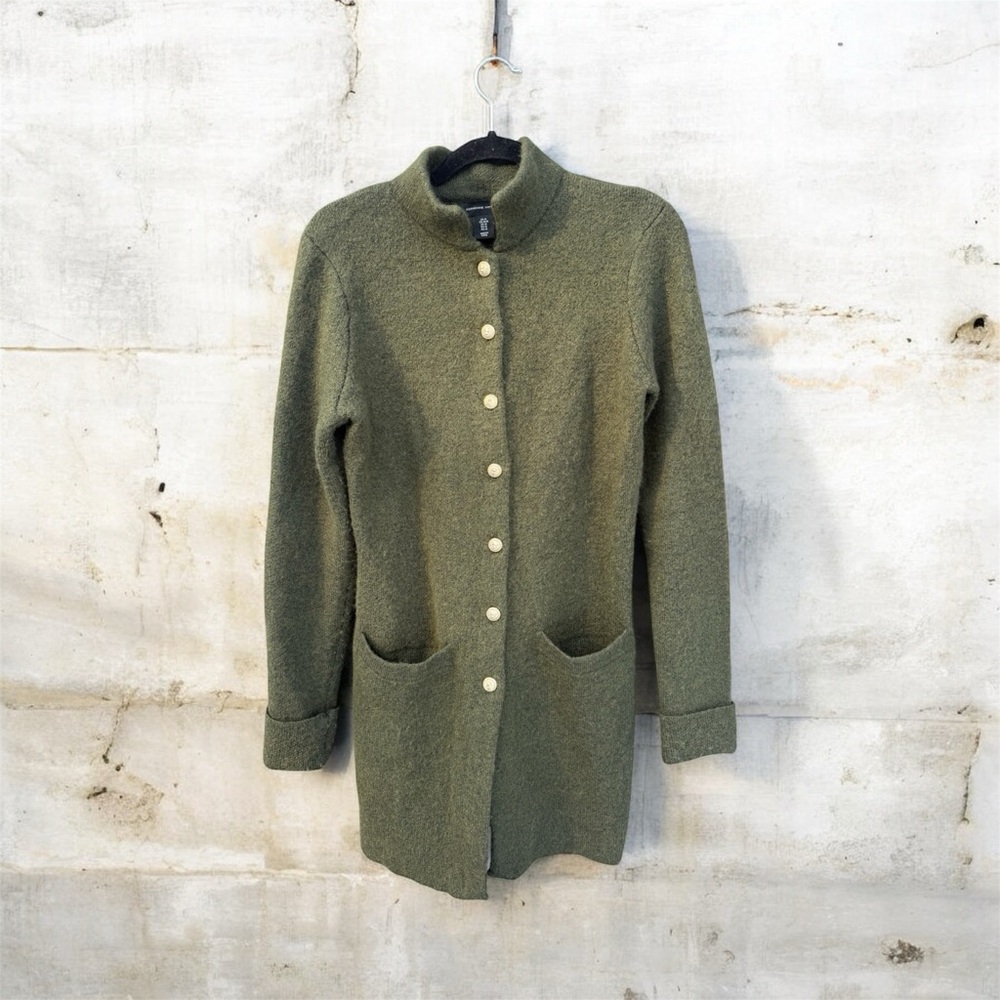 Adrienne Vittadini Wool Blend Button Down Sweater/Cardigam Size Medium